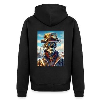 Steampunk Paysage D’hiver Zombie 1.17 - Veste à capuche bio Premium Unisexe - noir - Dos - Nico (187cm)