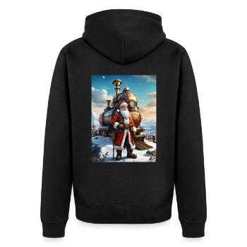 Père Noël Steampunk Winter Wonderland 1.3 - Veste à capuche bio Premium Unisexe - noir - Dos - Nico (187cm)