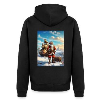 Père Noël Steampunk Winter Wonderland 1.2 - Veste à capuche bio Premium Unisexe - noir - Dos - Nico (187cm)