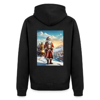 Père Noël Steampunk Winter Wonderland 1.1 - Veste à capuche bio Premium Unisexe - noir - Dos - Nico (187cm)