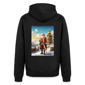 Père Noël Steampunk Winter Wonderland 1.5 - Veste à capuche bio Premium Unisexe - noir - Dos - Nico (187cm)