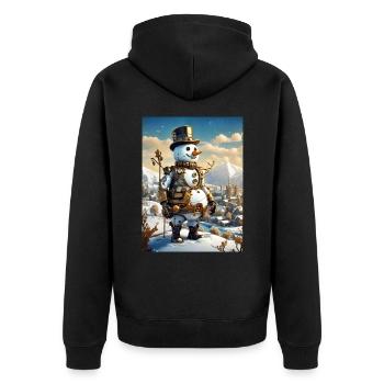 Steampunk hiver paysage bonhomme de neige 1.7 - Veste à capuche bio Premium Unisexe - noir - Dos - Nico (187cm)