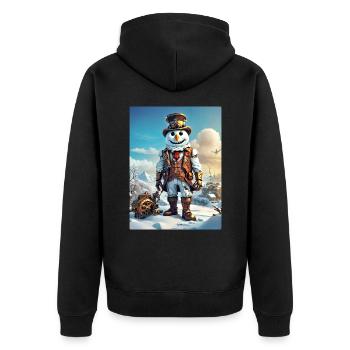 Steampunk hiver paysage bonhomme de neige 1.4 - Veste à capuche bio Premium Unisexe - noir - Dos - Nico (187cm)