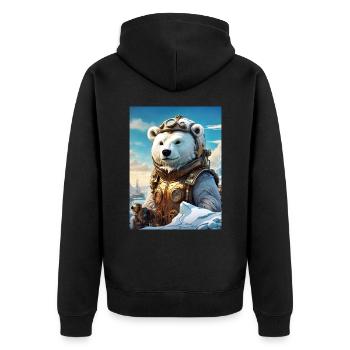 Steampunk Winter Landscape Polar Bear 1.7 - Unisex Premium Organic Zip Hoodie - black - Back - Nico (187cm)