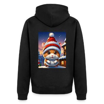 Anime Paysage D’hiver Hamster 1.4 - Veste à capuche bio Premium Unisexe - noir - Dos - Nico (187cm)