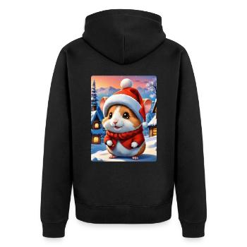 Anime Paysage D’hiver Hamster 1.2 - Veste à capuche bio Premium Unisexe - noir - Dos - Nico (187cm)