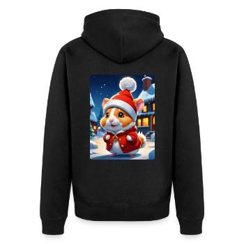 Anime Paysage D’hiver Hamster 1.8 - Veste à capuche bio Premium Unisexe - noir - Dos - Nico (187cm)