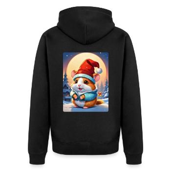 Anime Paysage D’hiver Hamster 1.7 - Veste à capuche bio Premium Unisexe - noir - Dos - Nico (187cm)