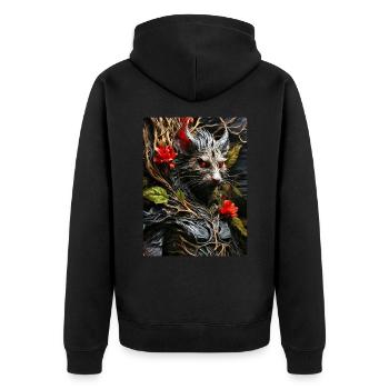 Spooky Plants Rat 1.1 - Unisex Premium Organic Zip Hoodie - black - Back - Nico (187cm)