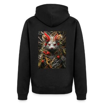 Spooky Plants Rat 1.2 - Unisex Premium Organic Zip Hoodie - black - Back - Nico (187cm)