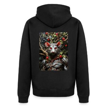 Spooky Plants Rat 1.4 - Unisex Premium Organic Zip Hoodie - black - Back - Nico (187cm)
