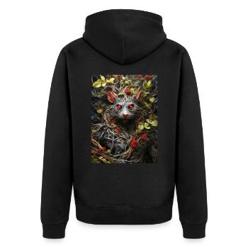 Spooky Plants Rat 1.5 - Unisex Premium Organic Zip Hoodie - black - Back - Nico (187cm)