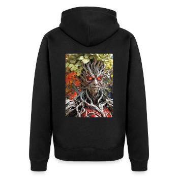 Spooky Plants 1.1 - Unisex Premium Organic Zip Hoodie - black - Back - Nico (187cm)