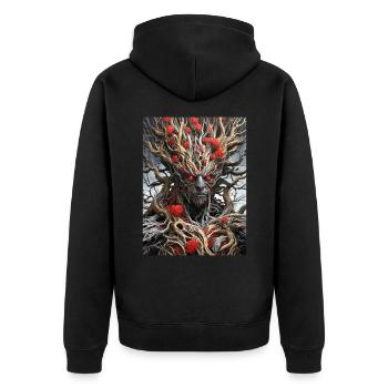 Spooky Plants 1.5 - Unisex Premium Organic Zip Hoodie - black - Back - Nico (187cm)