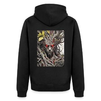 Spooky Plants 1.4 - Unisex Premium Organic Zip Hoodie - black - Back - Nico (187cm)
