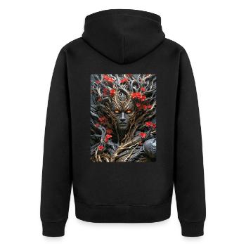 Spooky Plants 1.18 - Unisex Premium Organic Zip Hoodie - black - Back - Nico (187cm)