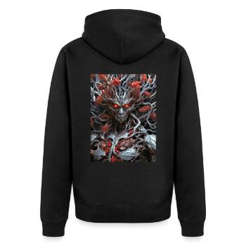 Spooky Plants 1.23 - Unisex Premium Organic Zip Hoodie - black - Back - Nico (187cm)