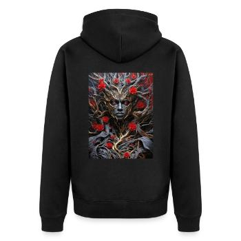 Spooky Plants 1.6 - Unisex Premium Organic Zip Hoodie - black - Back - Nico (187cm)