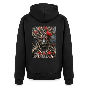 Spooky Plants 1.7 - Unisex Premium Organic Zip Hoodie - black - Back - Nico (187cm)