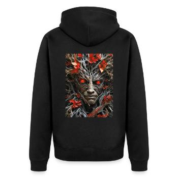 Spooky Plants 1.13 - Unisex Premium Organic Zip Hoodie - black - Back - Nico (187cm)