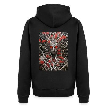Spooky Plants 1.15 - Unisex Premium Organic Zip Hoodie - black - Back - Nico (187cm)