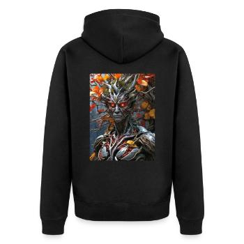 Spooky Plants 1.9 - Unisex Premium Organic Zip Hoodie - black - Back - Nico (187cm)