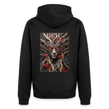 Spooky Plants 1.16 - Unisex Premium Organic Zip Hoodie - black - Back - Nico (187cm)