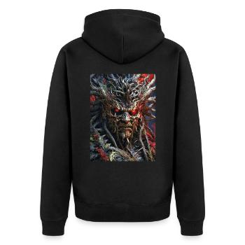 Spooky Plants 1.21 - Unisex Premium Organic Zip Hoodie - black - Back - Nico (187cm)