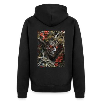 Spooky Plants 1.8 - Unisex Premium Organic Zip Hoodie - black - Back - Nico (187cm)