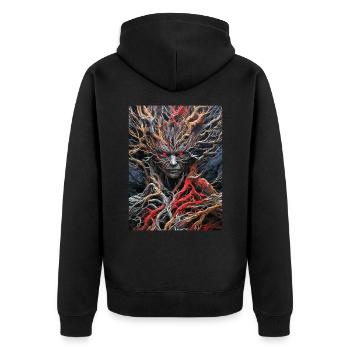 Spooky Plants 1.11 - Unisex Premium Organic Zip Hoodie - black - Back - Nico (187cm)