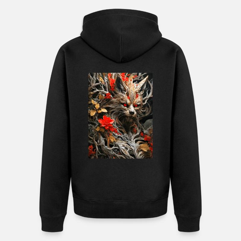Plantes effrayantes Fox 1.6 - Veste à capuche bio Premium Unisexe - noir