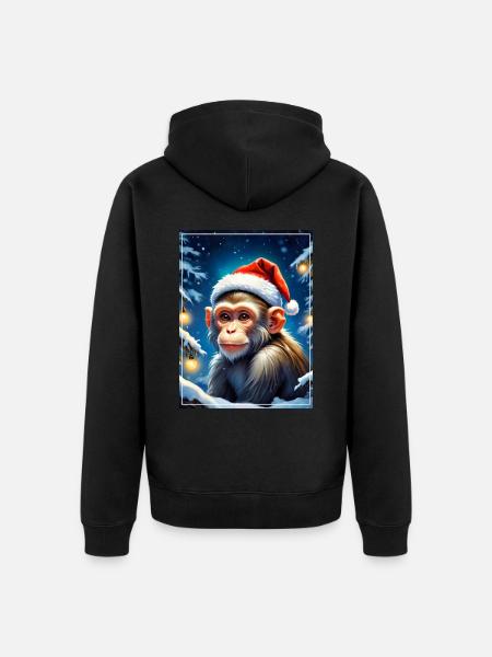 Winter Landscape Monkey 1.8 - Unisex Premium Organic Zip Hoodie - black