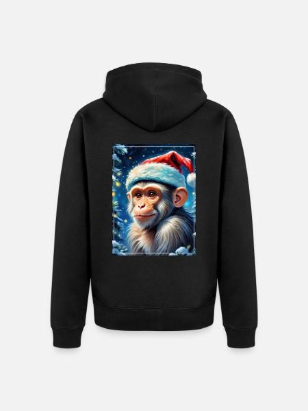 Winter Landscape Monkey 1.16 - Unisex Premium Organic Zip Hoodie - black