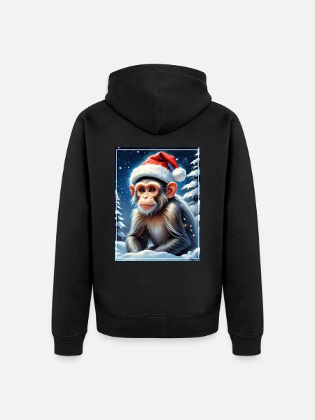 Winter Landscape Monkey 1.9 - Unisex Premium Organic Zip Hoodie - black