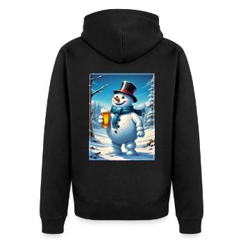Christmas Snowman Beer 1.9 - Unisex Premium Organic Zip Hoodie - black - Back - Nico (187cm)