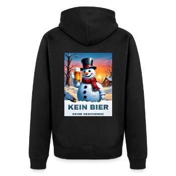 Christmas Snowman Beer 2.3 - Unisex Premium Organic Zip Hoodie - black - Back - Nico (187cm)