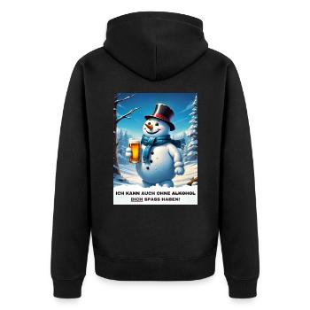 Christmas Snowman Beer 2.9 - Unisex Premium Organic Zip Hoodie - black - Back - Nico (187cm)