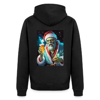 Christmas Zombie Beer 1.9 - Unisex Premium Organic Zip Hoodie - black - Back - Nico (187cm)