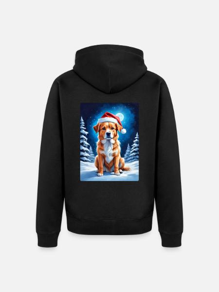 Winter Landscape Dog 3.8 - Unisex Premium Organic Zip Hoodie - black