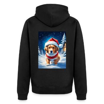 Chien de paysage d’hiver 3.2 - Veste à capuche bio Premium Unisexe - noir - Dos - Nico (187cm)