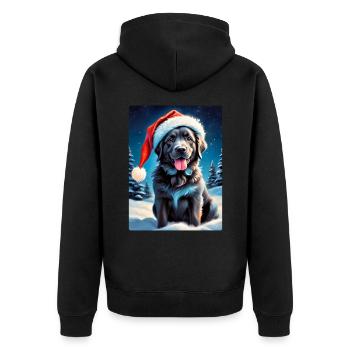 Winter Landscape Dog 3.7 - Unisex Premium Organic Zip Hoodie - black - Back - Nico (187cm)