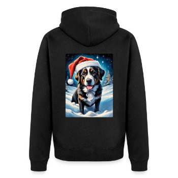 Chien de paysage d’hiver 3.10 - Veste à capuche bio Premium Unisexe - noir - Dos - Nico (187cm)