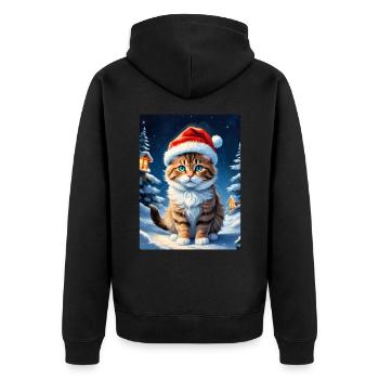 Paysage d’hiver Cat 3.6 - Veste à capuche bio Premium Unisexe - noir - Dos - Nico (187cm)