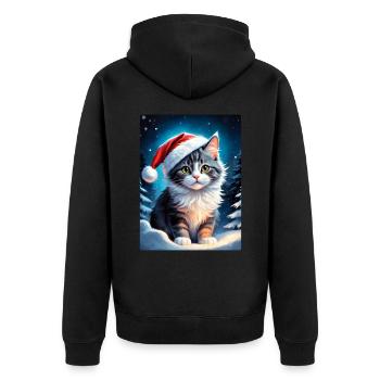 Paysage d’hiver Cat 3.9 - Veste à capuche bio Premium Unisexe - noir - Dos - Nico (187cm)