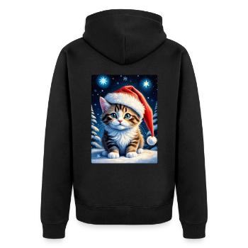 Paysage d’hiver Cat 3.8 - Veste à capuche bio Premium Unisexe - noir - Dos - Nico (187cm)
