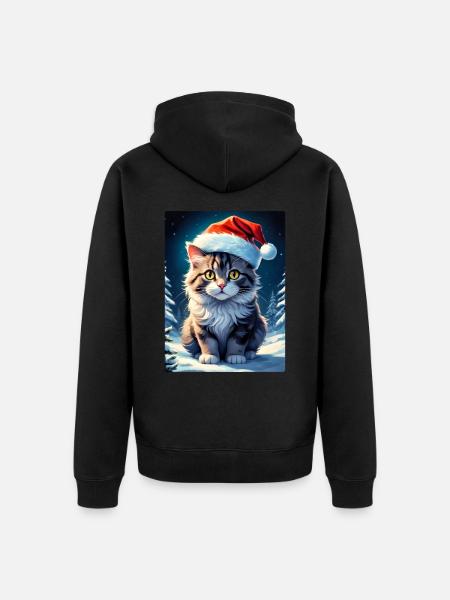 Winter Landscape Cat 3.10 - Unisex Premium Organic Zip Hoodie - black