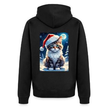 Paysage d’hiver Cat 3.7 - Veste à capuche bio Premium Unisexe - noir - Dos - Nico (187cm)