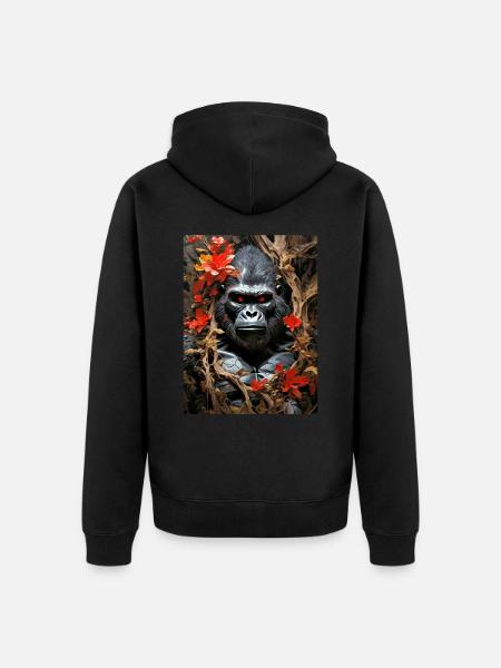 Spooky Plants Gorilla 1.10 - Unisex Premium Organic Zip Hoodie - black