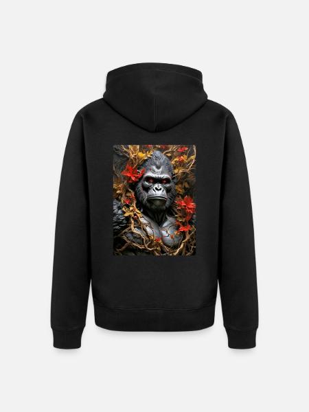 Spooky Plants Gorilla 1.4 - Unisex Premium Organic Zip Hoodie - black