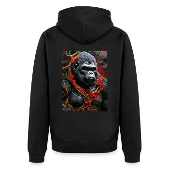 Spooky Plants Gorilla 1.7 - Unisex Premium Organic Zip Hoodie - black - Back - Nico (187cm)